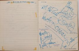 A collection of 1970s Rock and Pop autographs, including David Bowie and the Spiders from Mars:,