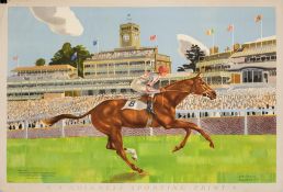 A Guinness Sporting Print 'Ballymoss winning the George VI stakes' after John Skeaping:,