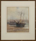 Edmund G Fuller [1858-1944]- St Ives; low tide,:- signed and inscribed watercolour, 31 x 27cm.