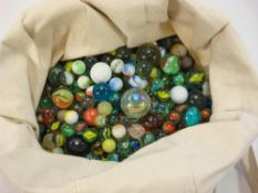 A large collection of various 20th century marbles:, including ceramic examples.