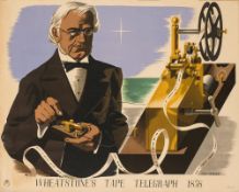 Eric Fraser. A GPO lithograph poster 'Whetstone's Tape Telegraph, 1858':, unframed, 51 x 73cm.