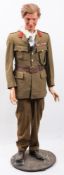 An Edwardian wax headed mannequin in later ERII army uniform:..