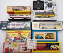 Dinky No 954 Vega major Luxury Coach:, white body with blue interior and black base, boxed,