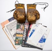 A pair of gold Everlast boxing gloves 'Superfight II Joe Frazier Vs Muhammad Ali,