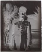 Two early 20th glass quarter plate negatives of an unknown officer of the French Foreign Legion.