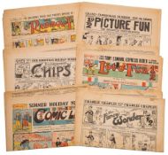 A group of six WWI period children's comics:, 'The Rainbow', 'Picture Fun', 'Illustrated Chips',