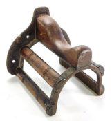 A Musgrave's, Belfast, patent cast iron and wooden tack room harness rack:, signed as per title,