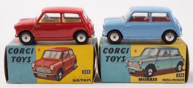 Corgi No 225 Austin Seven:,red with cream interior and spun hubs,