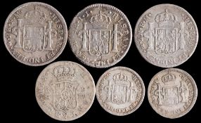 Six silver coins of Carolus III.