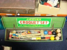 A pine cased croquet set by John Jaques & Son Ltd:.