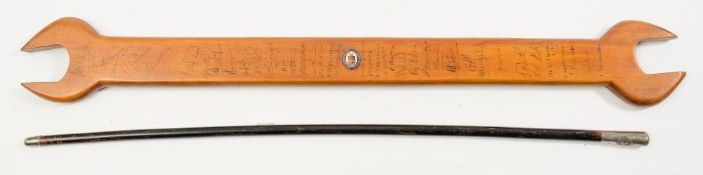 A silver topped St John Ambulance Brigade swagger stick :,