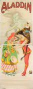 An early 20th century two sheet lithograph theatre poster for 'Aladdin', printed by Stafford & Co,