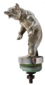 After Charles Paillet (French, 1871-1937) A nickel plated standing bear car mascot:,