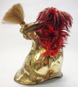 A late 19th French brass Sapeur-Pompiers helmet:,