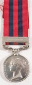 India General Service Medal 1854-1895 with Burma clsp to '696 Pte J Johnson 2nd Bn Ches R':.