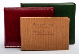 Three autograph albums of jazz musicians and actors:, including Penelope Keith, Margaret Lockwood,
