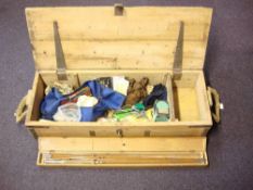 Four various split cane rods:, together with hollow glass rod,