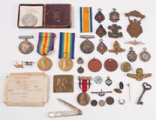 Two WWI pairs ''81377 Pte, J J Wall MGC' and '31311 Wo CL 2 J A Collins Welsh R':,
