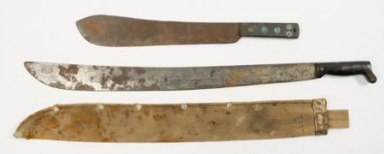 A WWII period USN MK 1 machete by Collins & Son:, stamped to the blade as per title and dated 1942,