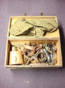 A collection of various militaria:, including a pair of trench art shell vases,