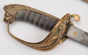A Victorian Royal Navy regulation pattern dress sword by Mole & Son, Birmingham:,