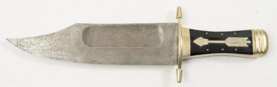A large Bowie knife:,