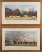 After Roy Perry, a pair of cricketing prints:, 'The Opening Match' and 'The Closing Match',