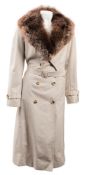 A lady's fur collared overcoat by Aquascutum.