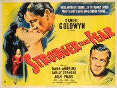 A British Quad poster for 'Stronger Than Fear':, (original title 'Edge of Doom, 1950), lithograph,