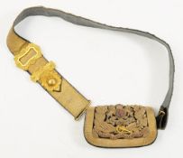 A Victorian Officer's full dress embroidered ammunition pouch and belt for the Royal Artillery:,