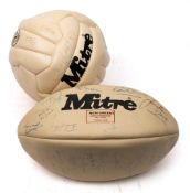 An autographed Mitre Club rugby ball:, including Jonathan Edwards, Gareth Edwards, David Young,