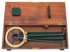 An early 20th century lacquered brass three arm station pointer by Troughton & Simms, London:,