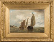 Dutch School [19th Century] - Dutch barges in an estuary,
