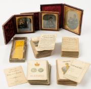 Three leather cased ambrotype portraits:,