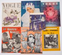 Three copies of Vogue magazine:, December 1947, June 1953 and October 1966,