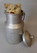 Rouillet & Decamps a clockwork musical automaton cat in a milk pail,