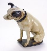A resin figure of 'Nipper' the HMV logo dog:, 34cm high.
