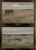 Thomas Ivestor Lloyd [1875-1942]- Hare coursing, a set of three,