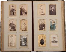 An early 20th century brass bound Carte de Visite album and contents:,