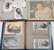 A collection of various film, music and other autographs in two albums:, including Tom Jones,