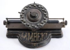 A Lambert Model II typewriter, No 5673:,