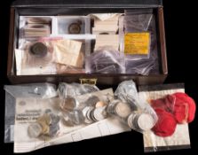 A collection of GB and world coins:, mostly low denominations (a lot).