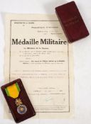 A WWI Medaille Militaire with posthumous documents to '012282 Antoine Ghio':,