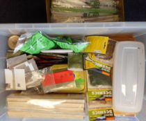 An extensive collection of model maker's scenic materials: includes balsa wood, stripstyrene,