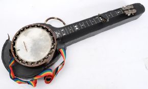 'The Windsor' rosewood and inlaid five string banjo:, with mother of pearl inlaid fretboard,