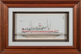 A late 20th century half block scale model of HMHS 'El Nil' by Southwest Miniature Marine:,