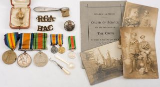 A WWI pair to '93870 Cpl E T Clarke RA':,