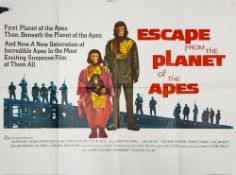 A British quad film poster for 'Escape From the Planet of The Apes' (1971):,
