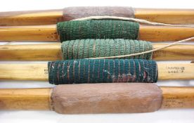 A group of five horn tipped bows, three by Aldred , London, one by F H Ayes the other by Buchanan:,