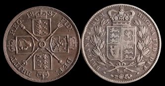 An 1845 Crown and an 1887 Double Florin.